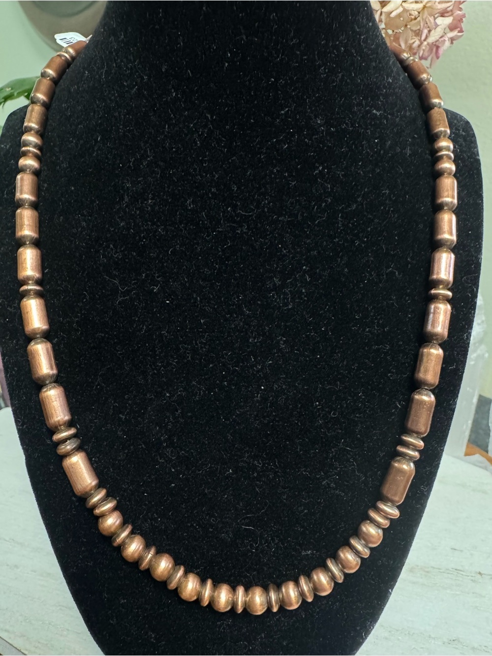 20” Copper Beaded Necklace - Southwestern Style - 6mm